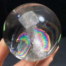375g BestNew Rare Rainbow Natural Clear Quartz Crystal Sphere Ball Healing picture