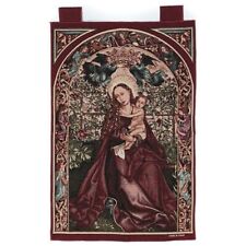 Tapestry wall hanging Viirgin Mary of the arch of roses Made in Italy 24 x 36 picture