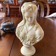 Antique Bevington Parian Ware Porcelain Resin Bust of Beatrice Signed RC 221 picture