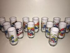 Smurf Vintage Glasses Complete Set Of 14 1982 8 Glasses 1983 6 Glasses picture