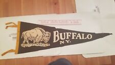 Vintage Buffalo New York Souvenir Felt Pennant Black 1971? picture