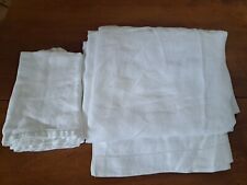 Antique/Vintage White Linen Damask Tablecloth 64
