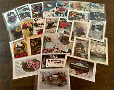 Lot of 25~ ROSES~FLOWERS~ Antique ~Tinted Photo Greetings Postcards~h516 picture