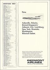 1967 PIEDMONT Airlines BOEING 727-100 ad airways advert ROUTE OF THE PACEMAKERS picture