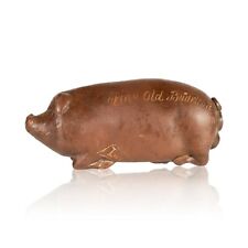 Albany Slip Glazed Stoneware Pig Flask picture