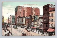 Buffalo NY-New York, Main Street, Advertising, Vintage c1909 Souvenir Postcard picture