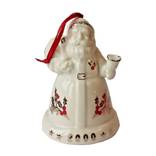 Madison Ave 4 INCH PORCELAIN Santa Shaped Bell Christmas 2000 Gold Gilt NOS IOB picture