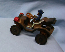 HANDCRAFTED WOODEN ANTIQUE CAR Collectible Miniature Brown Figurine Japan (A1) picture