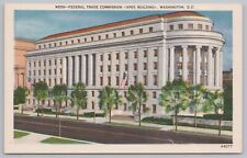 Linen~Federal Trade Commission Apex Bldg Washington DC~Vintage Postcard picture