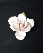 Napoleon Cream Pale Pink & Ivory Rose Porcelain Flower Italy 4