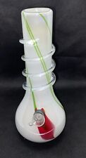 Vintage 10 In Thick & Heavy Soft Glass Tobacco Water Pipe Bong W/ Stem & Bowl picture