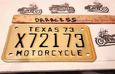 1973 TX TEXAS Motorcycle License Plate X72173 Black  NOS Harley Bike cycle 73 picture