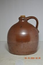 Vintage Early Stoneware Light Brown Glazed Beehive Whiskey Jug with Cork picture