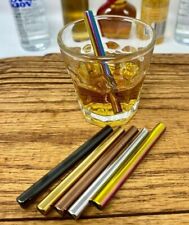 SHORT STAINLESS STEEL STRAW SNUFF PARTY picture