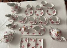 I. Godinger Pink Floral Tea Set.  28 Pieces Unknown pattern. picture