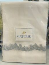 All Linen White Guest Towels 17x21 Embroidered Linen in Silverblue by Matouk picture