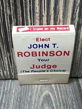 Vintage John T Robinson Judge Matchbook Advertisement picture