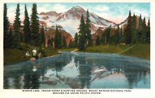 Postcard WA Mt Rainier Park Mirror Lake Indian Henry Hunting Vintage PC G4916 picture