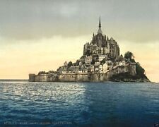 Mont Saint-Michel island and monastery France 1900 New 8x10 Photo picture