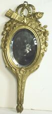 Antique French Gilt Bronze Hand Mirror Wall Hanger Louis XVi Torch Arrows Ornate picture