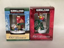 Kirkland Collectible Gift Ornament Lot of 2 Santa & Shoe House with Mouse picture