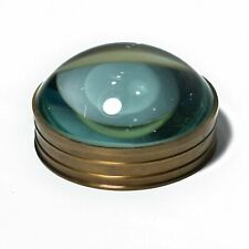 Handmade Solid Vintage Brass Magnifying Round Glass Paper Weight Gift item picture