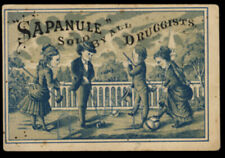 Sapanule Cure-all trade card ASPCA Pres Henry Bergh 1880s croquet  game picture