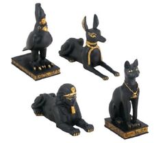 Egyptian Gods Horus Androsphinx Bastet And Anubis Mini Figurines Set of 4 picture