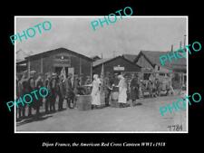 OLD POSTCARD SIZE PHOTO DIJON FRANCE AMERICAN RED CROSS CANTEEN WWI c1918 picture