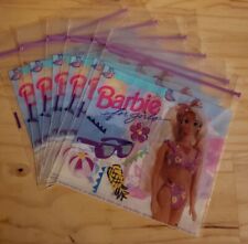 Barbie Collectible Zipper Sandwich Bags Lot Of Six (6) Good Cond. For Age RARE picture