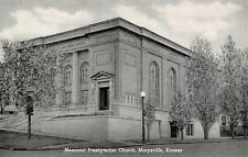 Marysville Kansas~Memorial Presbyterian Church~Corner Angle~c1940s B&W Postcard picture