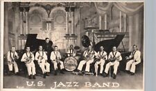 U.S. JAZZ BAND NAVY SAILOR ORCHESTRA real photo postcard rppc conn music factory picture