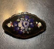 VTG Russian Hand Painted & Signed Hair Clip picture