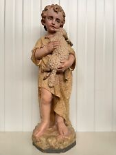 SALE An Exceptional Gothic Revival Saint John the Baptist with lamb 25 inch high picture