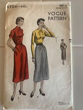 Vintage Vogue 1940's Sewing Pattern 6904 Size 16 One-Piece Dress picture
