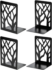 4-Pack 2 Pairs Book Ends, Bookends, Tree Book Ends for Shelves, Modern Book Ends picture