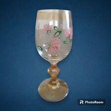 Set Of 3 Neiman Marcus Hand Painted Water Wine Glasses 24k Gold Rimmed picture