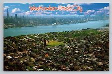 Weehawken Union City Hudson County New Jersey Vintage Unposted Postcard Aerial picture