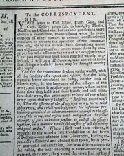 NEWBURGH CONSPIRACY Continental Army & General George Washington 1783 Newspaper  picture