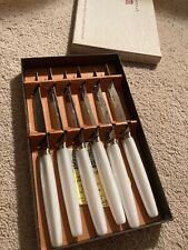 Vintage Warwick By Sheffield Steak Knife Set-Very Good Condition-6 Blades picture