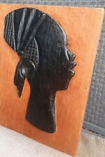 Hand Carved Beautiful Wooden Profile Tribal Wall Art picture
