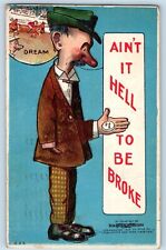 Atlantic City New Jersey NJ Postcard Old Man Ain't It Hell To Be Broke Embossed picture
