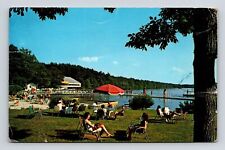 Unity House Poconos Pennsylvania PA Tourist Pier Beach Sand Postcard c1964 Note picture