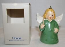1987 Goebel Angel Bell Christmas Tree Ornament MIB 12th Edition Green Version picture