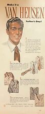 Rare 1940s Vintage Original Van Heusen Mens Fathers Day Fashion Tie Shirt Ad picture