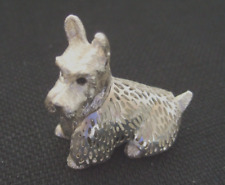 Christofle France Silverplate Pierced Figurine Sitting Scottish Terrier Puppy picture