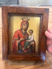 ANTIQUE 18C / 19C RUSSIAN ICON GOLD Hand Painted ESTATE approx. 5in x 7in picture