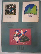 3 VINTAGE GREETING CARDS - NO. 10525 - NO. 10515 - NO. 10502 -  TUB Q picture