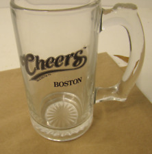 CHEERS Bar Boston - Thumbprint Dimple Style Handled Glass Beer Mug 2003 Man Cave picture