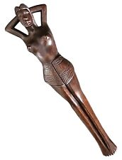 Hand Carved Wooden Lady Nutcracker 13” Alipios Philippines Vintage picture